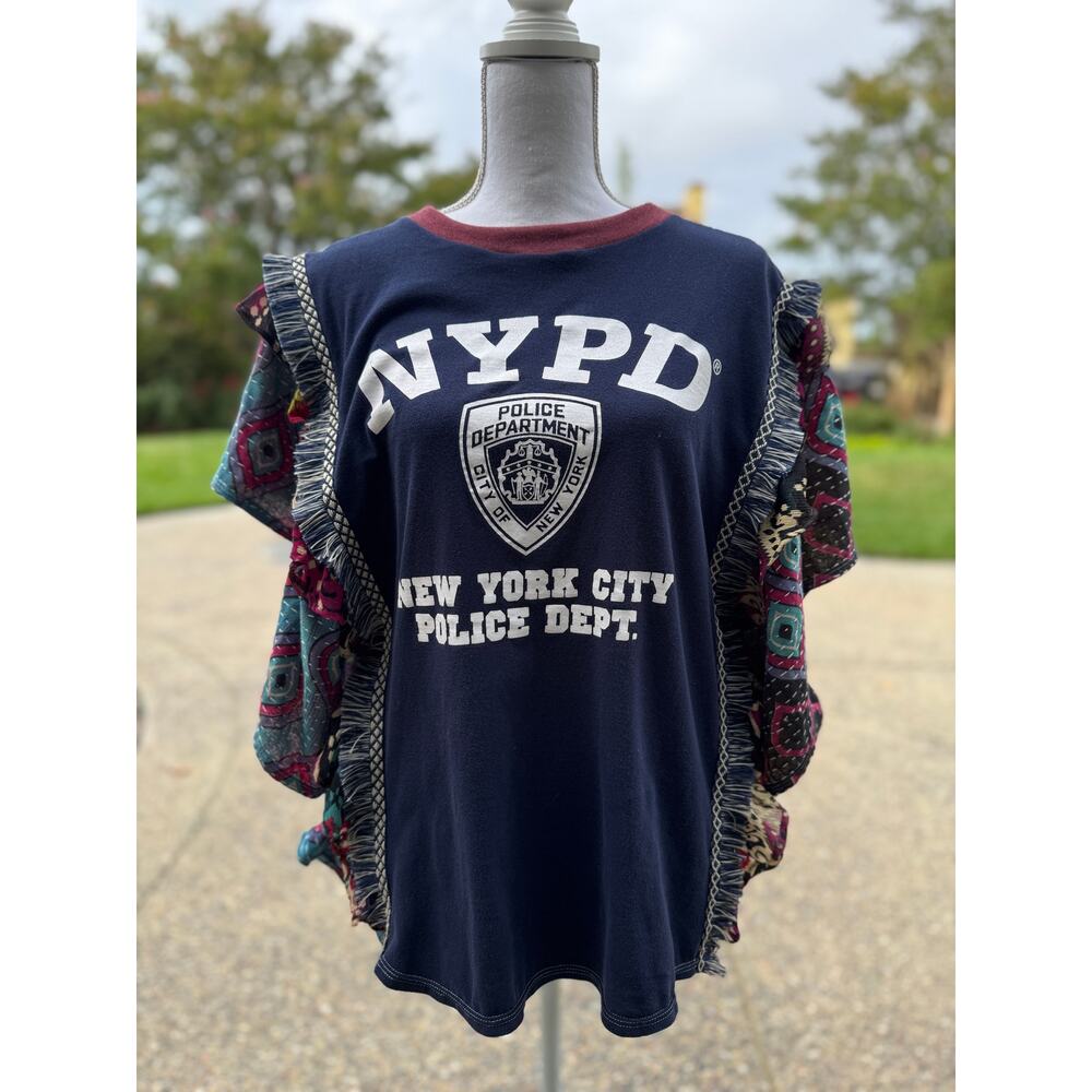 NYPD Upcycled Kantha Fabric Tunic Poncho ONE SIZE | SAME DAY SHIP or NEXT DAY - Picture 6 of 11